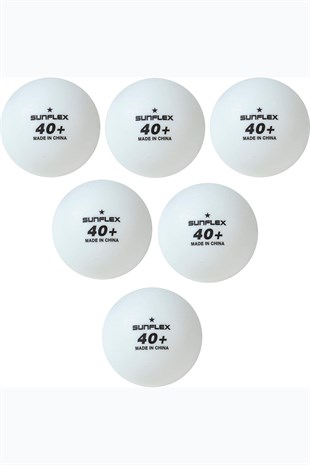 Sunflex Training Beyaz Non Celluloid 6lı Pinpon Topu